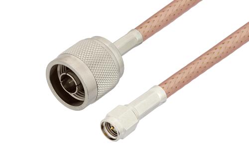 N オス 〜 SMA オス、低損失ケーブル、PE-P195 同軸