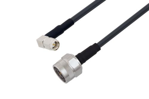 SMA オス 直角 〜 N オス ケーブル、RG58 同軸