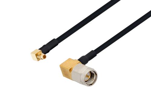 SMA オス 直角 〜 MMCX プラグ 直角ケーブル、PE-SR405FLJ 同軸