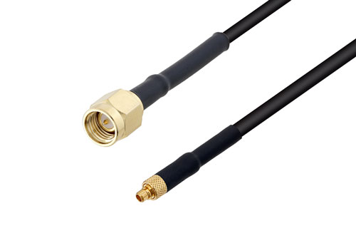 SMA オス 〜 MMCX プラグ ケーブル、LMR-100 同軸、熱収縮チューブ