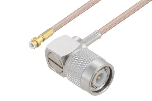 スナップオン MMBX プラグ ～ TNC オス 直角 ケーブル,  RG316 同軸