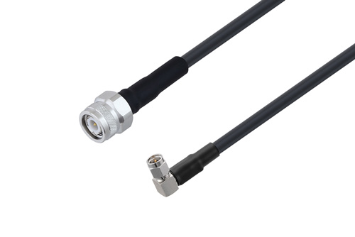 TNC オス 〜 SMA オス 直角ケーブル、LMR-240-UF 同軸