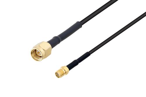 SMA オス ～  SMA メス, ケーブル RG174 同軸, 熱収縮チューブ