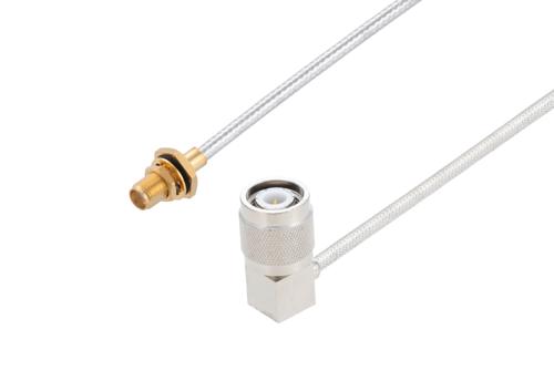 TNC オス 直角 〜 SMA メス バルクヘッドケーブル、PE-SR402FL 同軸