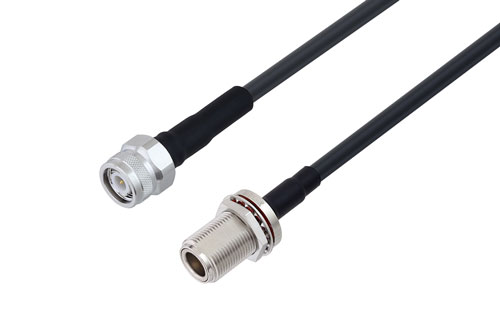 TNC オス 〜 N メス バルクヘッド、低損失ケーブル、LMR-240 同軸