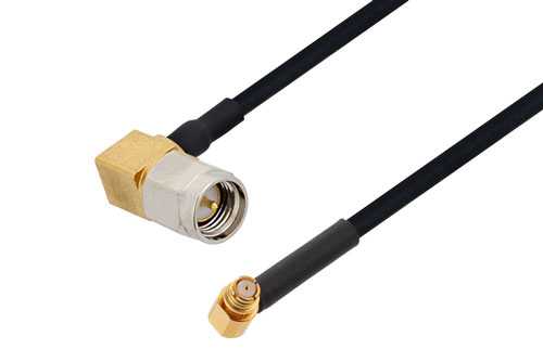 SMA オス 直角 〜 SMP メス 直角ケーブル、PE-SR405FLJ 同軸