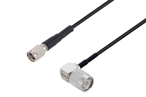 SMA オス 〜 TNC オス 直角ケーブル、LMR-100 同軸、熱収縮チューブ