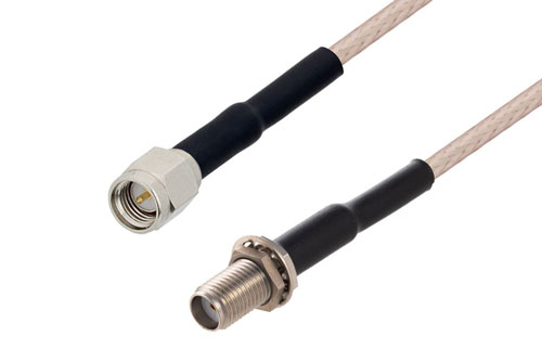 SMA オス 〜 SMA メス バルクヘッドケーブル、RG316-DS 同軸