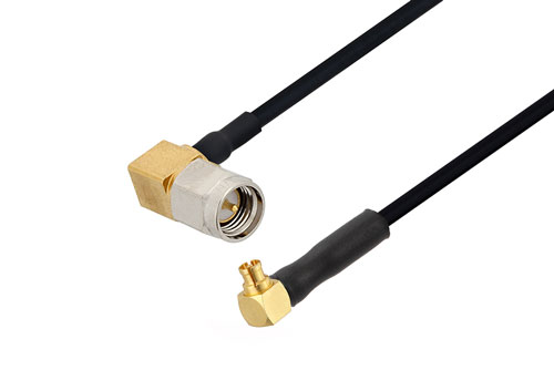 SMA オス 直角 〜 Mini SMP メス 直角ケーブル、PE-SR405FLJ 同軸