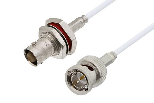 75 Ω BNC オス ～ 75 Ω BNC メス バルクヘッド ケーブル, 75 Ω RG187 同軸