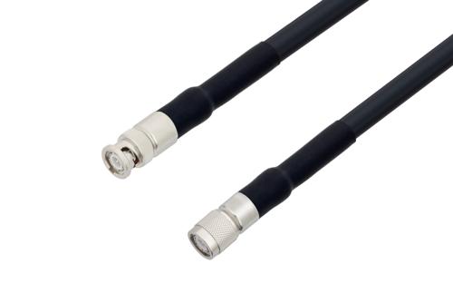 BNC オス 〜 TNC オス ケーブル、LMR-400-DB 同軸、熱収縮チューブ