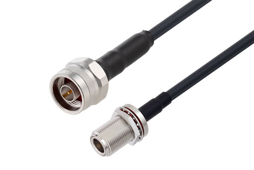 N オス 〜 N メス バルクヘッドケーブル、LMR-240-UF 同軸
