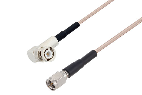BNC オス 直角 〜 SMA オス ケーブル、RG316 同軸