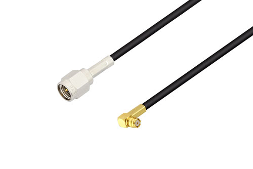 SMA オス 〜 プッシュオン SMP メス 直角ケーブル、LMR-100 同軸
