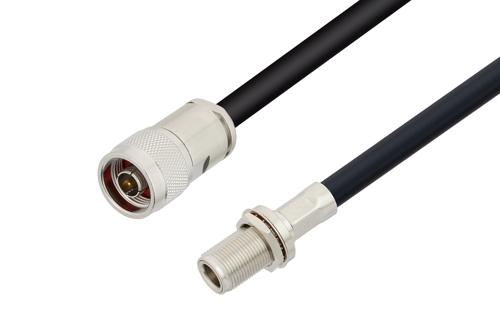 N オス 〜 N メス バルクヘッドケーブル、LMR-400-UF 同軸