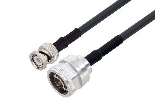 N Male to BNC Male Cable Using LMR-195 Coax with HeatShrink