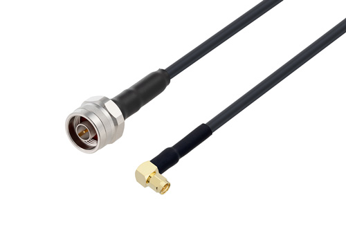 N オス 〜 SMA オス 直角ケーブル、LMR-240-UF 同軸