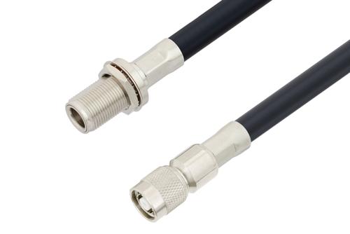 N メス バルクヘッド 〜 逆極性 TNC オス ケーブル、LMR-400-UF 同軸
