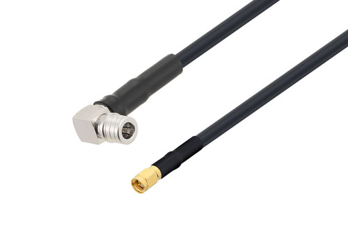 QMA オス 直角 〜 SMA オス ケーブル、LMR-240 同軸
