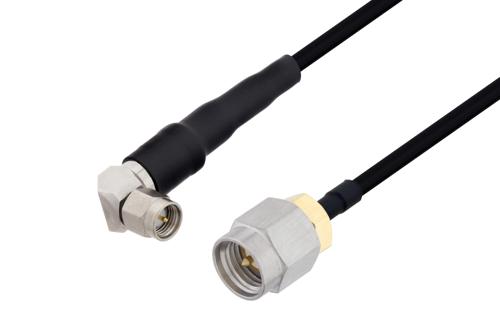 SMA オス 直角 〜 SMA オス ケーブル、PE-SR402FLJ 同軸