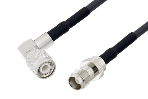 TNC オス直角 〜 TNC メス ケーブル、LMR-195 同軸 、熱収縮チューブ付
