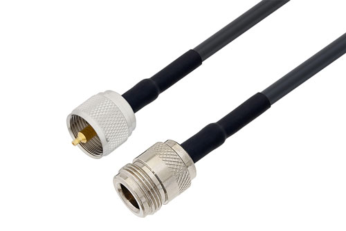 N メス 〜 UHF オス ケーブル、LMR-195 同軸 、熱収縮チューブ付
