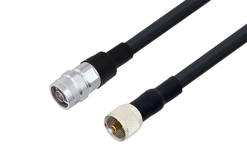 N オス 〜 UHF オス ケーブル、LMR-400 同軸 、熱収縮チューブ付