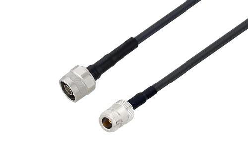N オス 〜 N メス ケーブル、LMR-240-DB 同軸、熱収縮チューブ