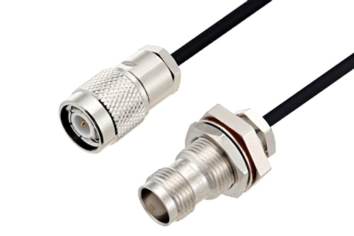 TNC オス 〜 TNC メス バルクヘッドケーブル、PE-SR402FLJ 同軸