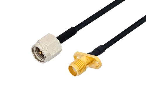 SMA オス 〜 SMA メス 2ホールパネルケーブル、PE-SR405FLJ 同軸