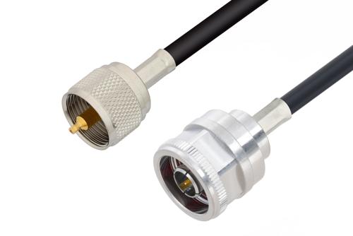 N オス 〜 UHF オス ケーブル、RG58 同軸