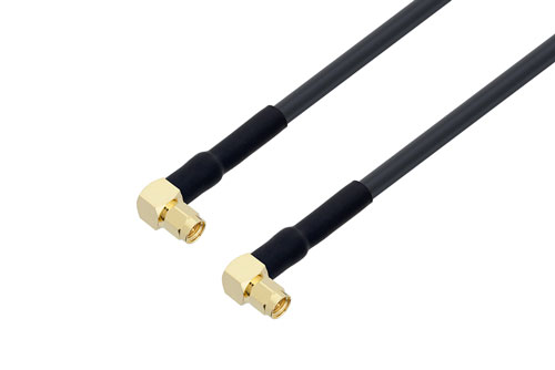 SMA オス 直角 〜 SMA オス 直角ケーブル、LMR-240-DB 同軸、熱収縮チューブ