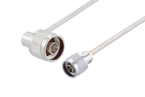 N オス 〜 N オス 直角ケーブル、PE-SR402AL 同軸