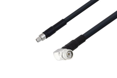 SMA オス ～ TNC オス 直角 低損失ケーブル, LMR-400-UF 同軸, Times Microwave 製品使用, 熱収縮チューブ付