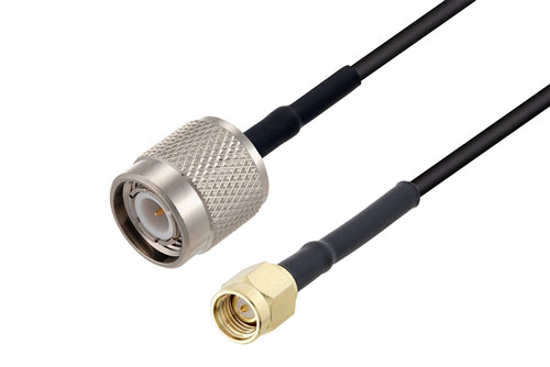 SMA オス ～  TNC オス 低損失ケーブル LMR-100 同軸, 熱収縮チューブ