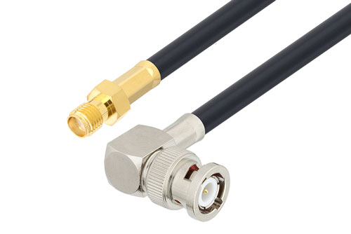 SMA メス 〜 BNC オス直角 ケーブル、LMR-240-UF 同軸