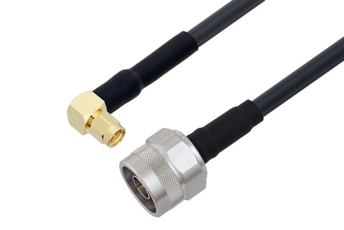N オス 〜 SMA オス直角 ケーブル、PE-C240 同軸