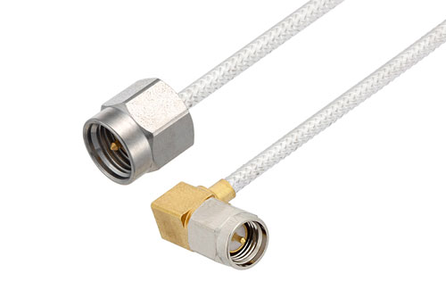 SMA オス 〜 SMA オス直角 ケーブル、PE-SR405FL 同軸