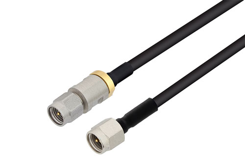 SMA オス 〜 3.5mm オス ケーブル、PE-SR402FLJ 同軸 、熱収縮チューブ付、鉛フリーはんだ