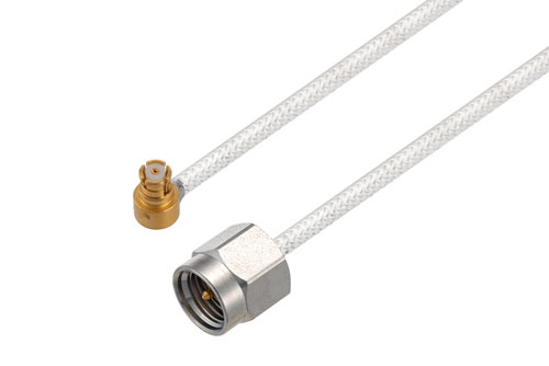 SMP メス直角 〜 SMA オス ケーブル、PE-SR405FL 同軸
