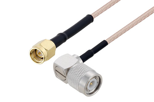 TNC オス直角 〜 SMA オス ケーブル、RG316 同軸 、熱収縮チューブ付
