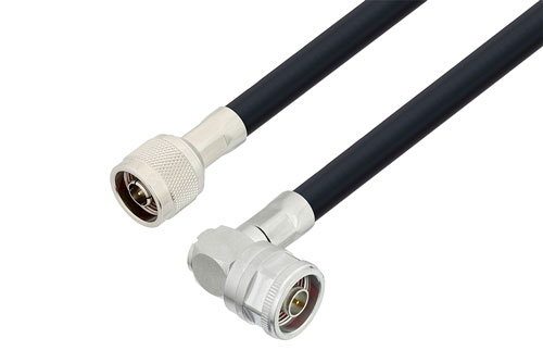 N オス 〜 N オス直角 ケーブル、LMR-400-DB 同軸