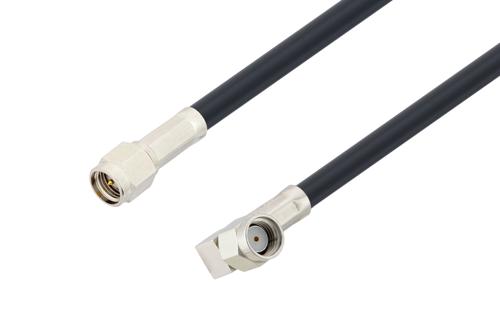 SMA オス 〜 逆極性 SMA オス直角 ケーブル、LMR-195-FR 同軸