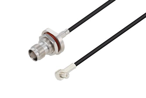 TNC Female Bulkhead to MCX Plug Right Angle Cable Using RG174 Coax