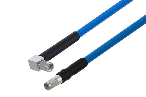 SMA オス 〜 SMA オス直角 ケーブル、SPP-250-LLPL 同軸 、熱収縮チューブ付