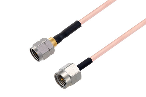 2.4mm オス ～  SMA オス, ケーブル RG405 同軸, 熱収縮チューブ, 鉛フリーはんだ