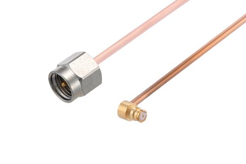 SMP メス直角 〜 SMA オス ケーブル、RG405 同軸