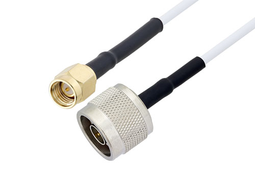 N オス 〜 SMA オス ケーブル、RG188 同軸 、熱収縮チューブ付