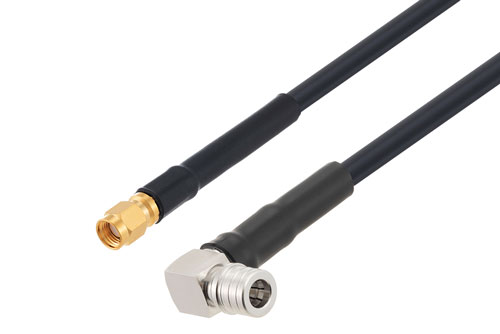 QMA オス直角 〜 逆極性 SMA オス ケーブル、LMR-240-UF 同軸