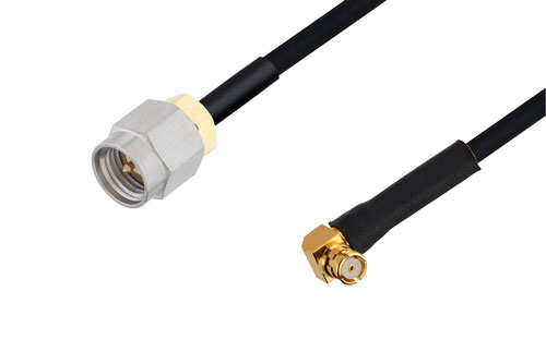 SMA オス 〜 SMP メス直角 ケーブル、PE-SR405FLJ 同軸